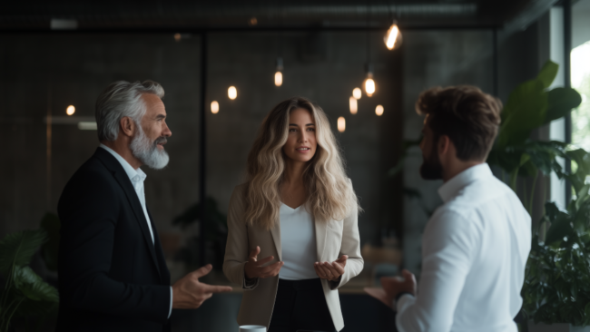 U7353792727 Photorealistic image three people in a business mee 2ffb3126 57b1 497e a2f1 394c8fdecf27